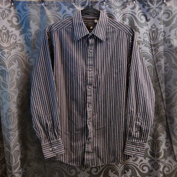 jf j.ferrar Other - Black pinstriped dress shirt